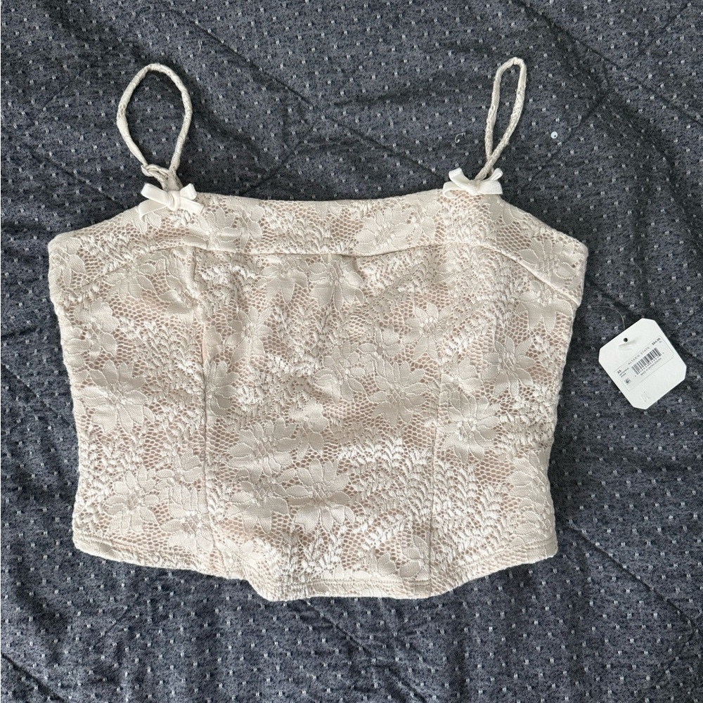 Elegant Lace Cream Women's Top